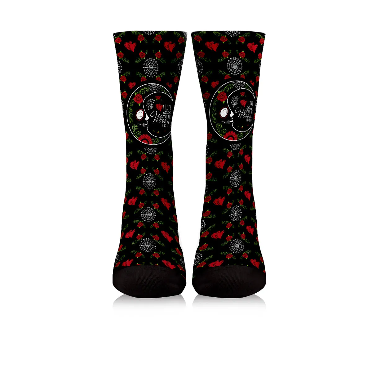 Love You To The Moon Sugar Skull Crew Socks