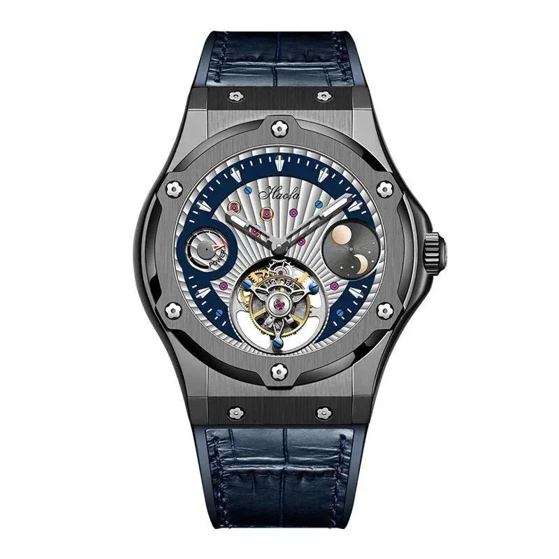 Men's Luxury Moonphase Flying Tourbillon Waterproof Mechanical Watch