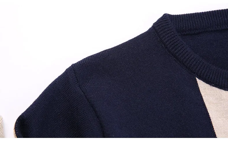 Men's Winter Luxury Standard Wool Knitted O-Neck Jersey Pullover