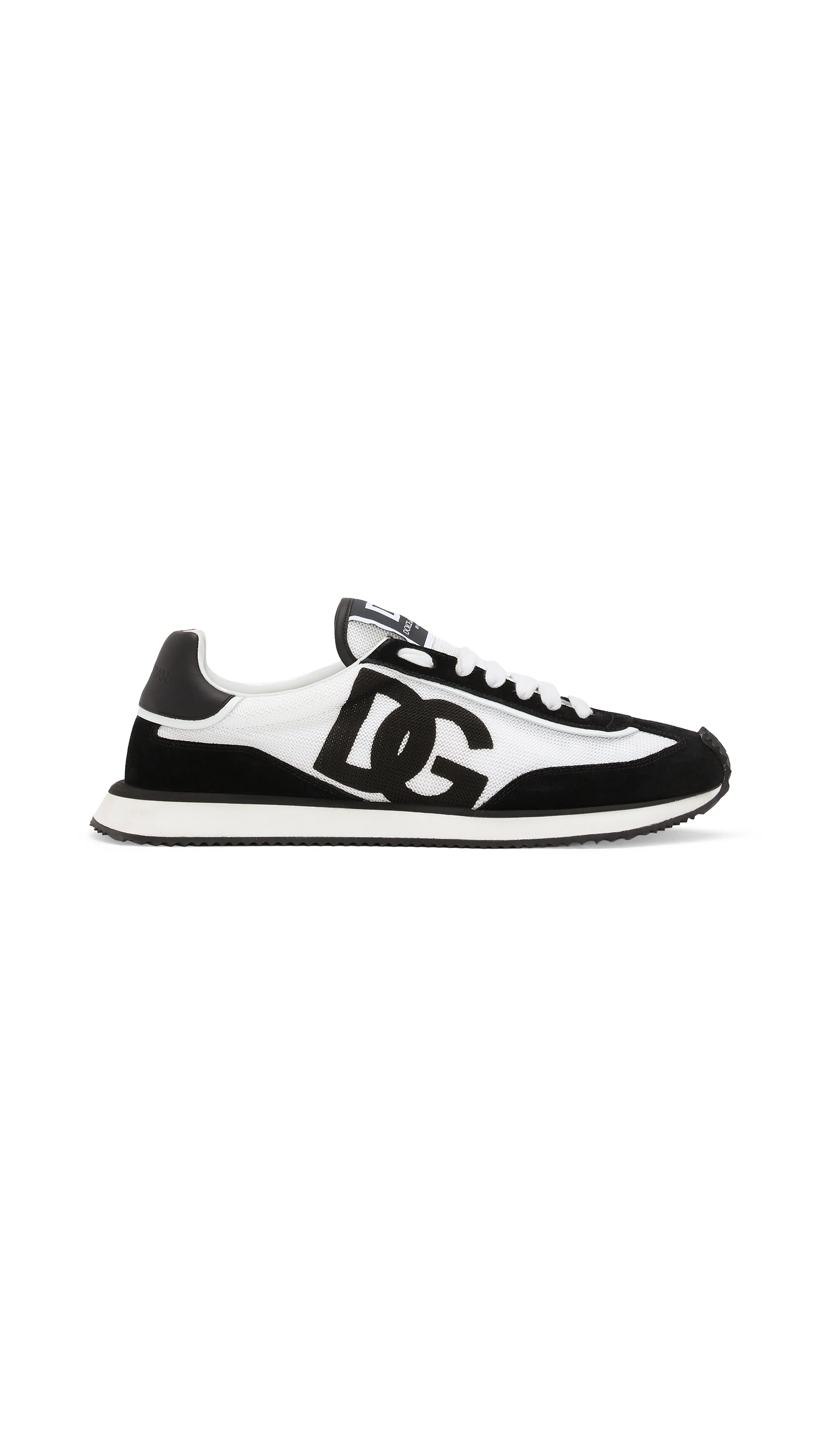 Mixed-Material DG Cushion Sneakers - Black/White