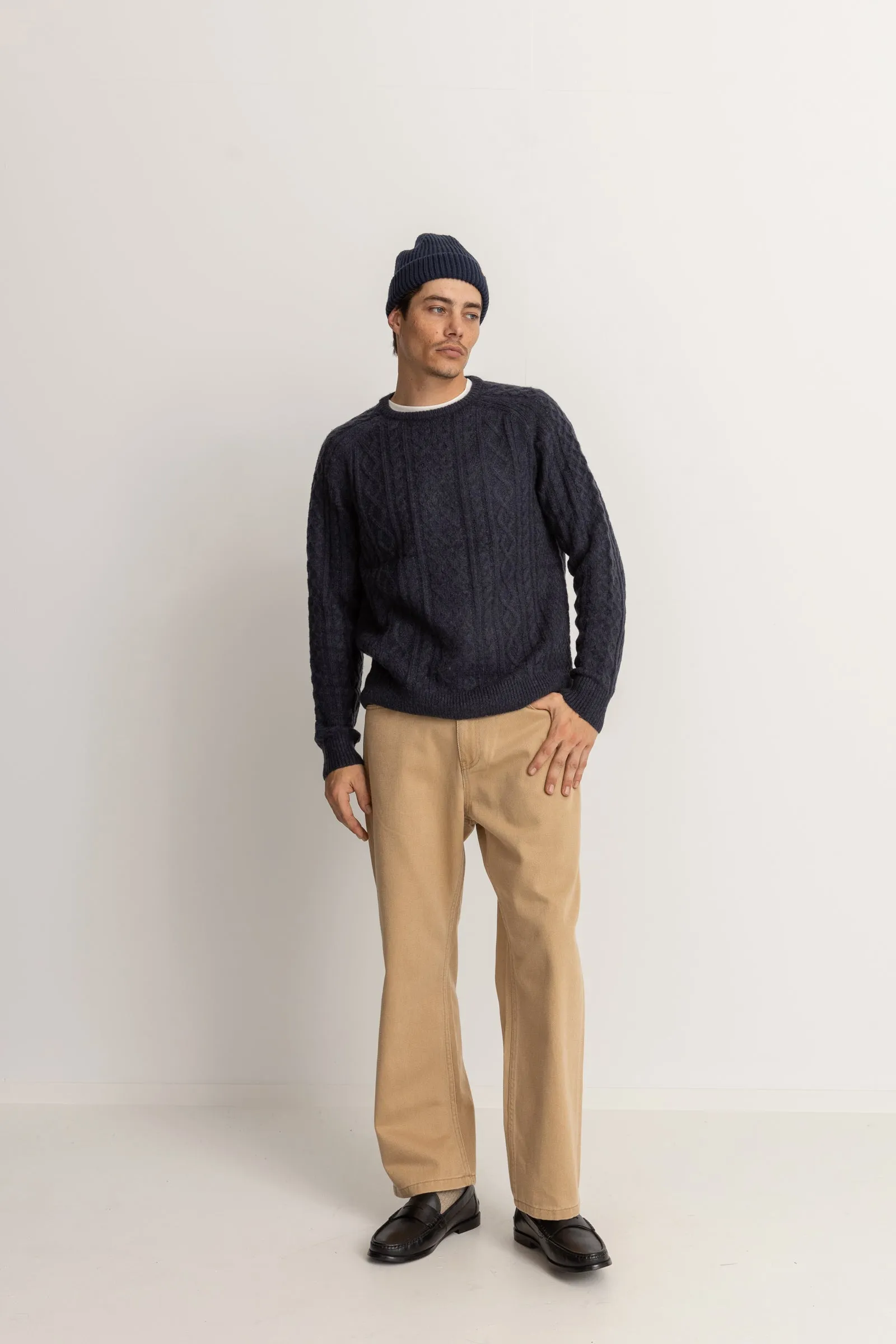 Mohair Fishermans Knit Blue Coal