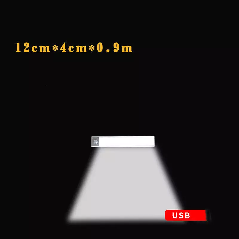 Motion Sensor LED Under Cabinet Light USB Rechargeable Wardrobe Closet Night Light For Kitchen Indoor Wall Lamps