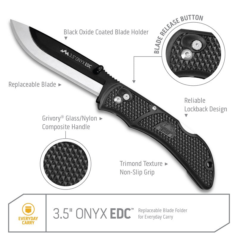 Outdoor Edge Onyx EDC Knife with Replaceable Blades