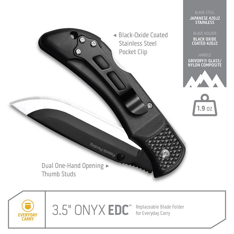 Outdoor Edge Onyx EDC Knife with Replaceable Blades