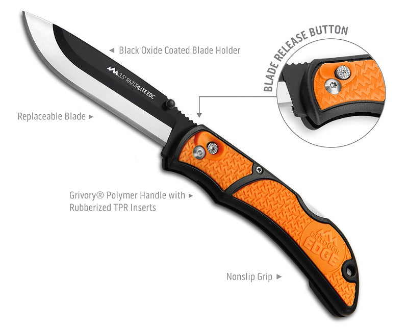 Outdoor Edge Razor-Lite EDC Orange Knife