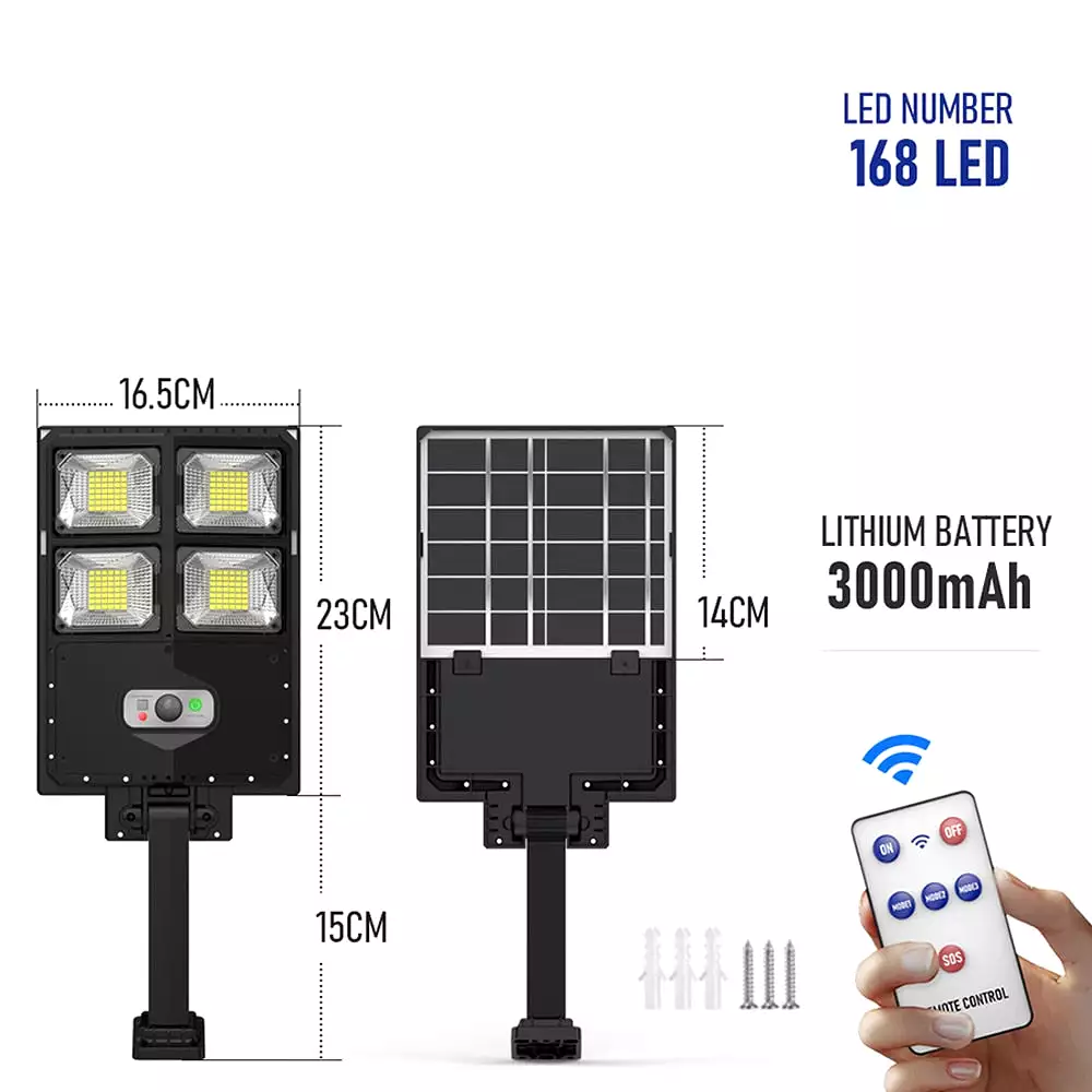 Outdoor Solar Lights Remote Control 12000 Lumens 504 LED Garden Lamp Solar Panel Lamps Waterproof Motion Sensor Street Light