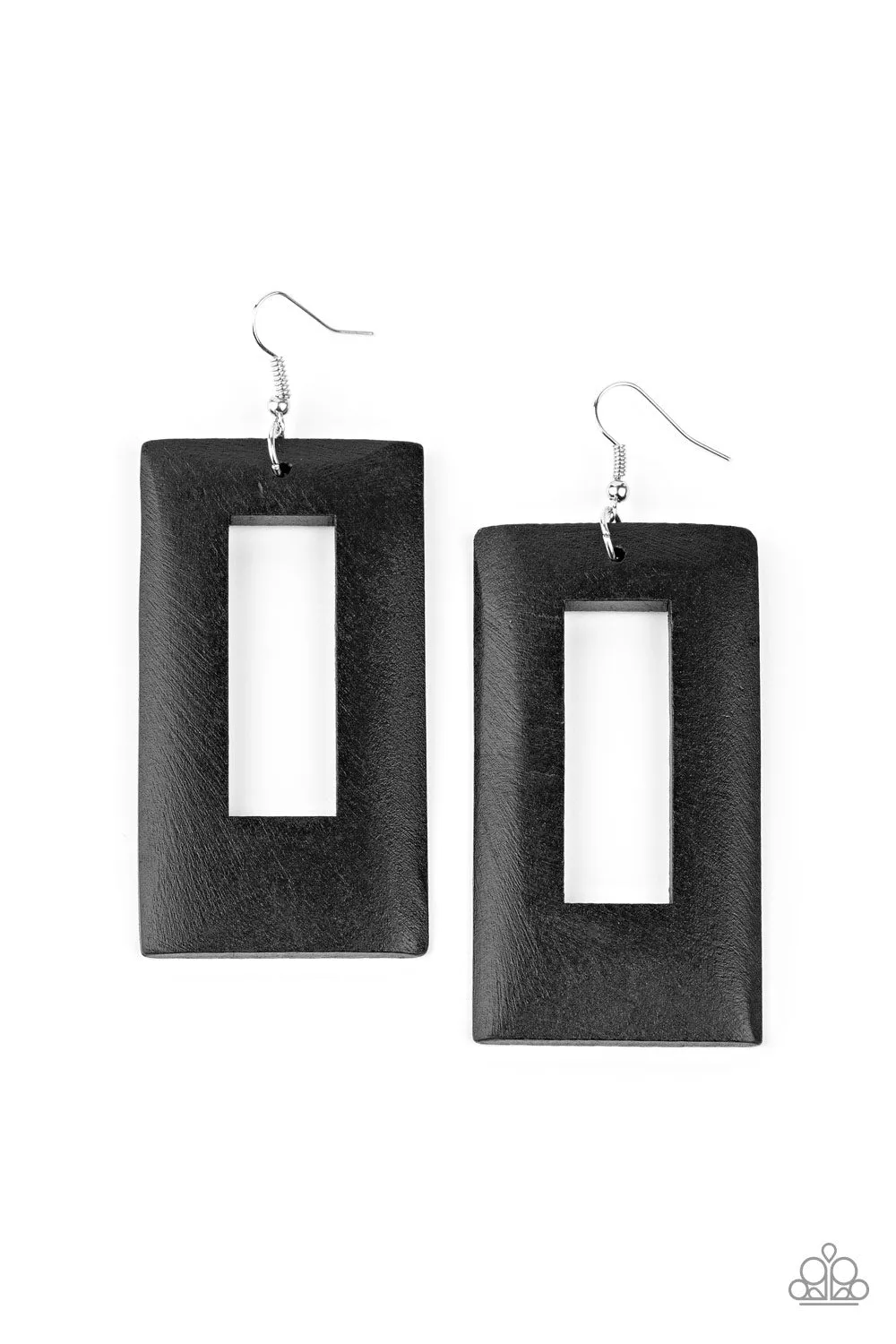 Paparazzi Accessories - Totally Framed - Black Earrings