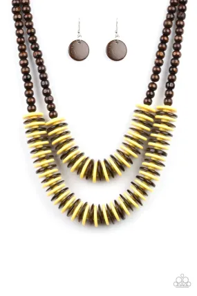 Paparazzi Dominican Disco - Yellow Necklace