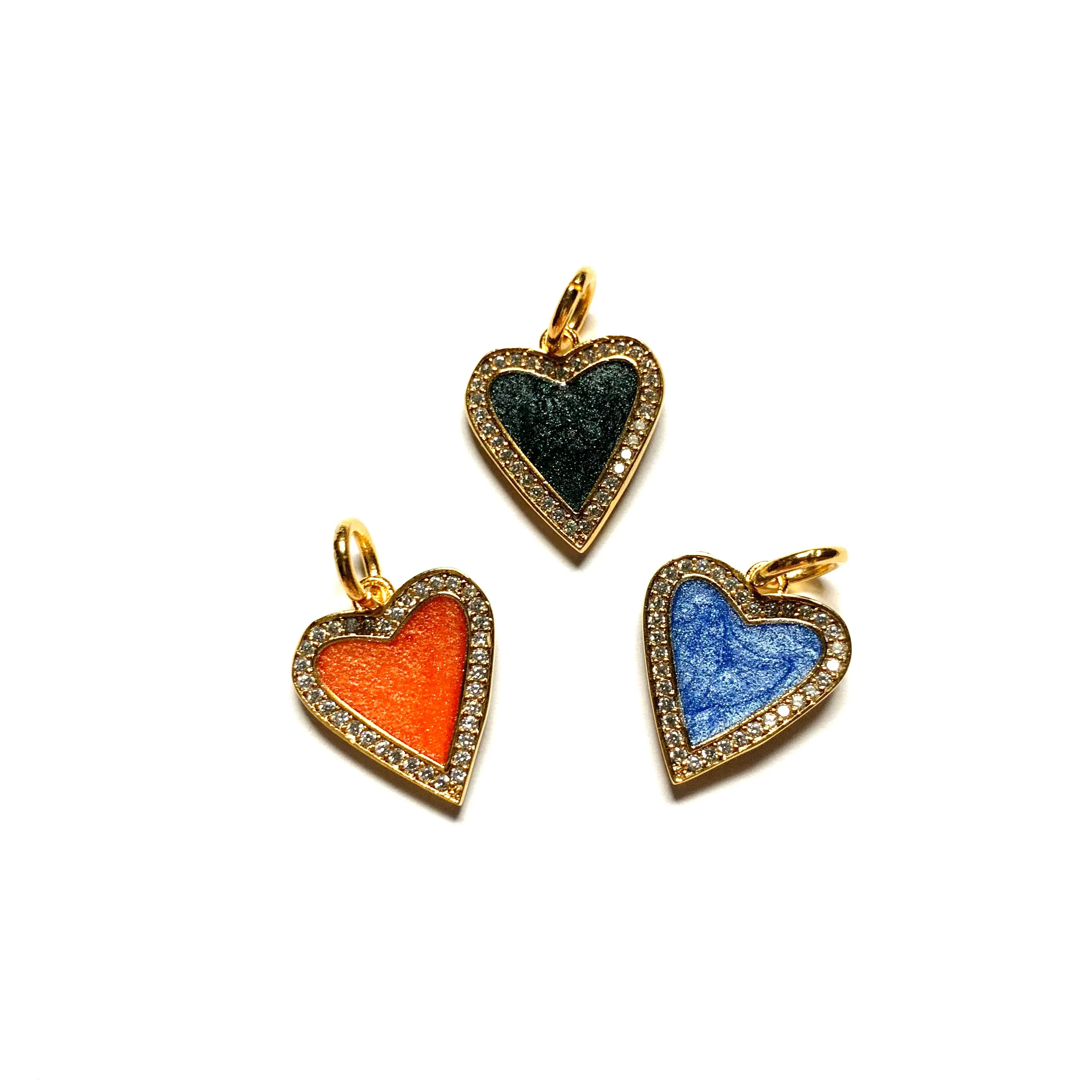 Pave Marbled Heart Charm