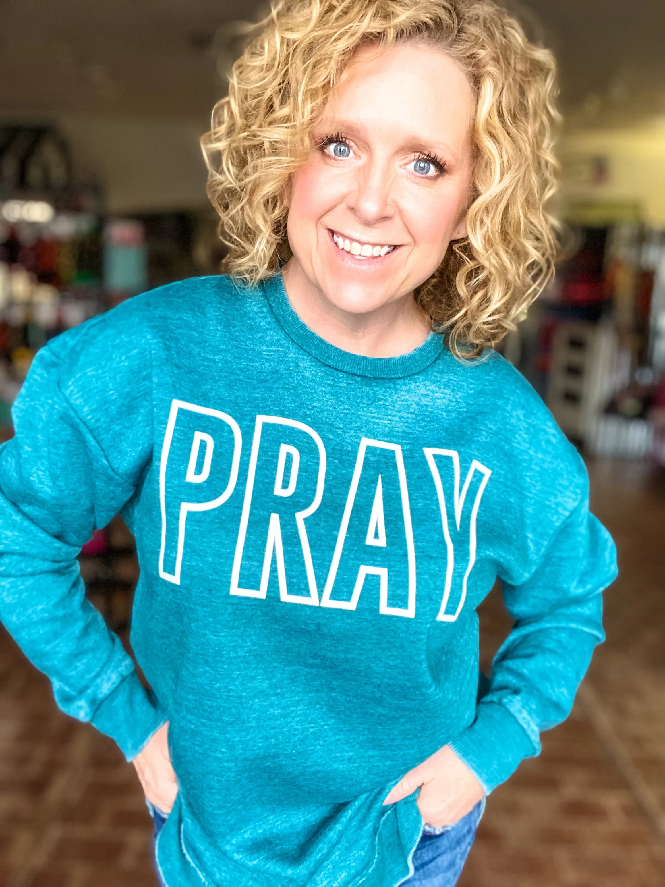 Pray Cozy Vintage Fleece Premium Sweatshirt