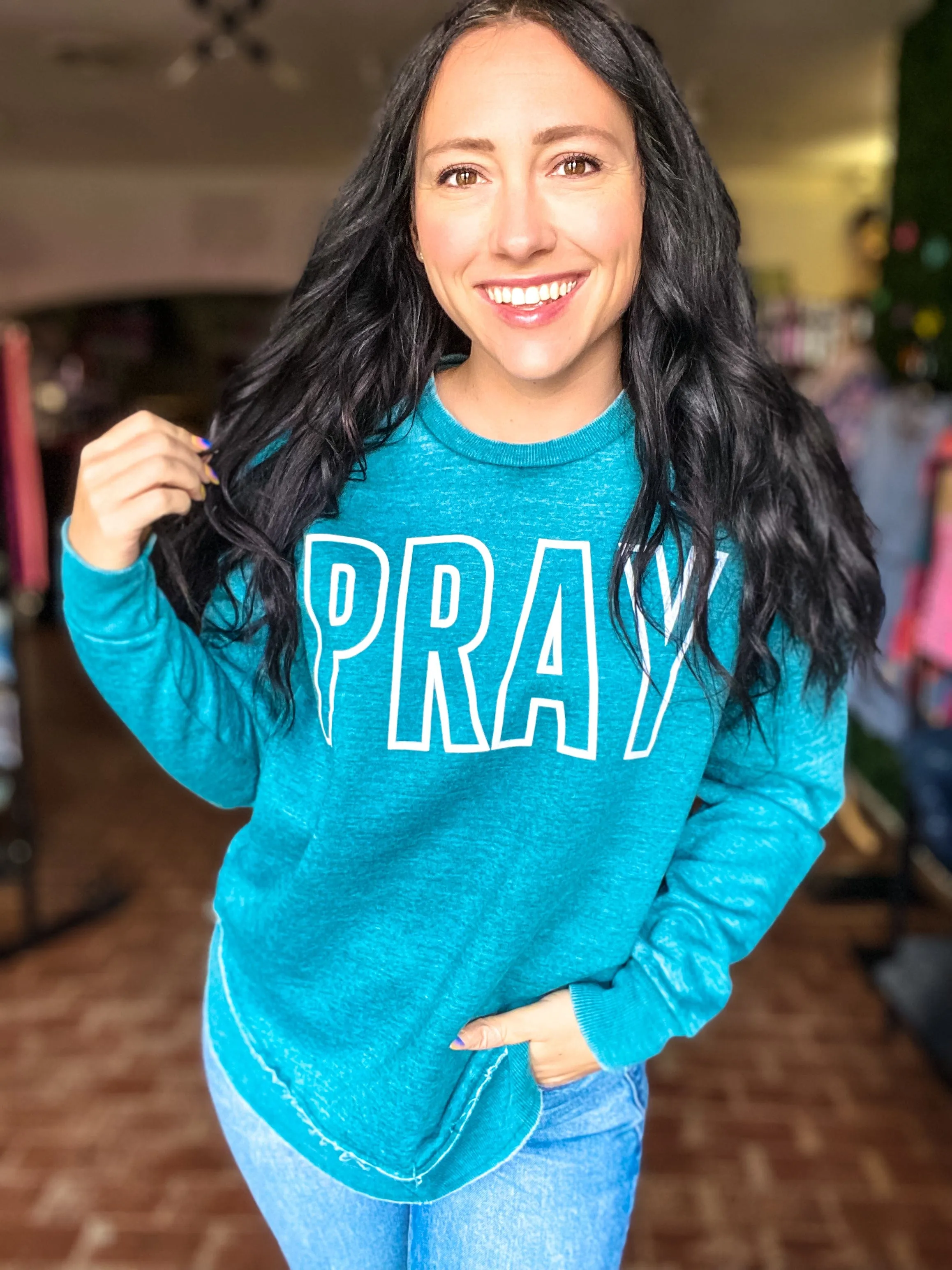 Pray Cozy Vintage Fleece Premium Sweatshirt