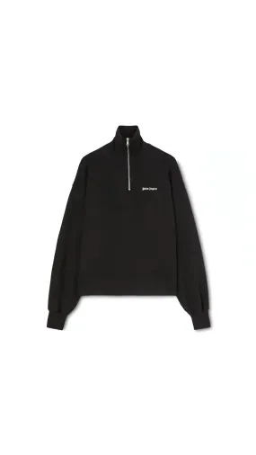 Quarter Zip Logo Seatshirt - Black