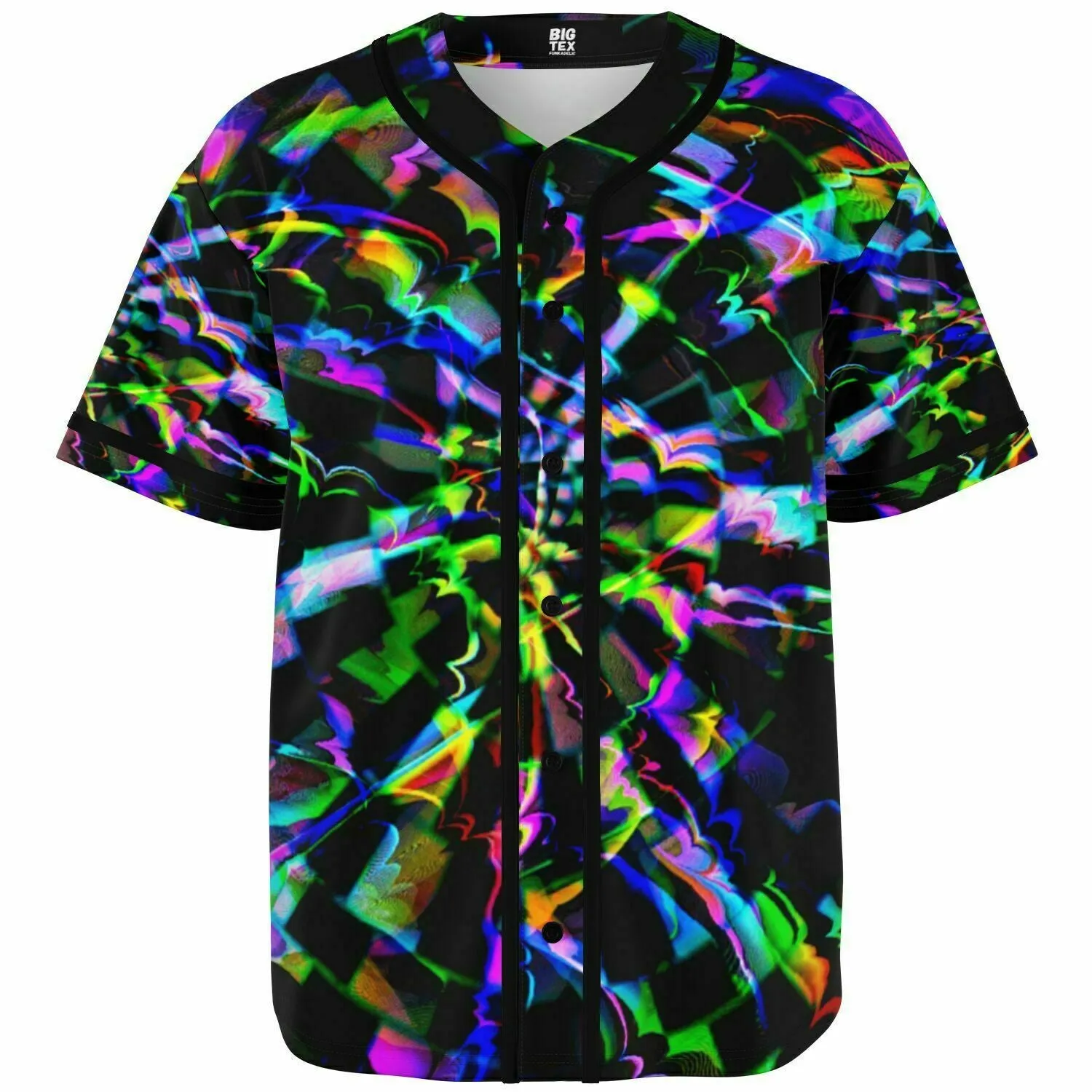 Rainbow Glitch Rave Ready Baseball Jersey