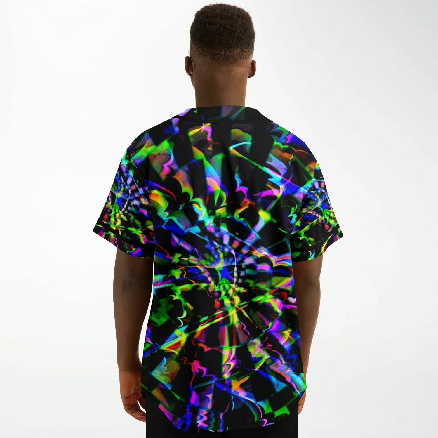 Rainbow Glitch Rave Ready Baseball Jersey