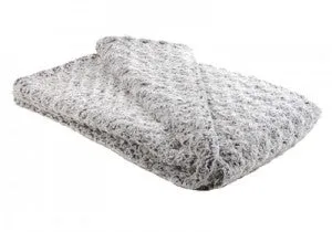 Rosebud in Black Luxury Faux Fur Throw