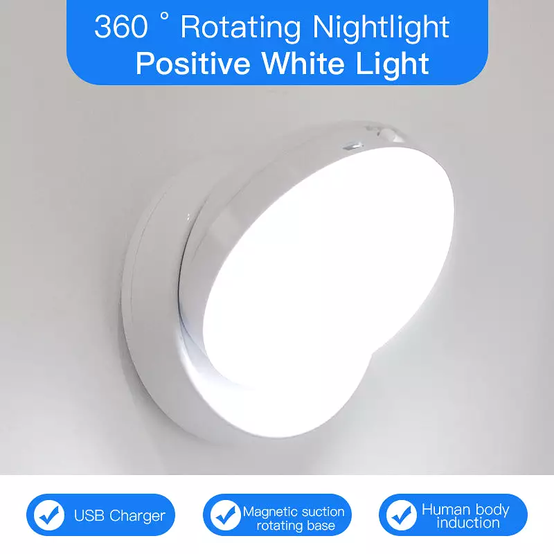 Rotating Human Body Sensor Light Corridor Garage Light Wardrobe Light Motion Sensor Night Light