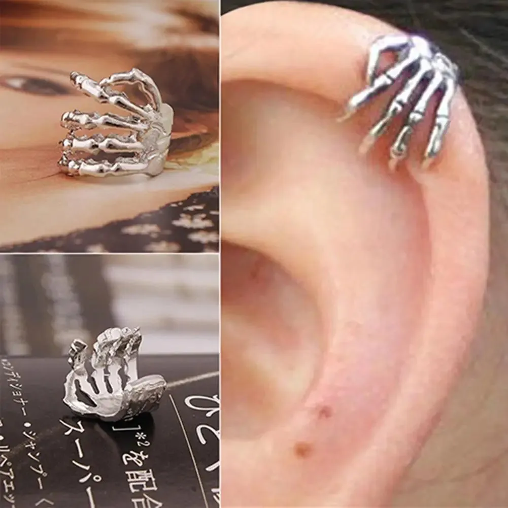 Skeleton Hand Ear Clip Without Ear Hole Strange