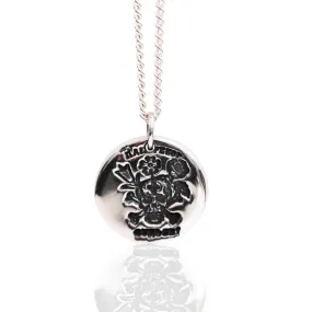 Skull + Roses Pendant - Ready to Ship