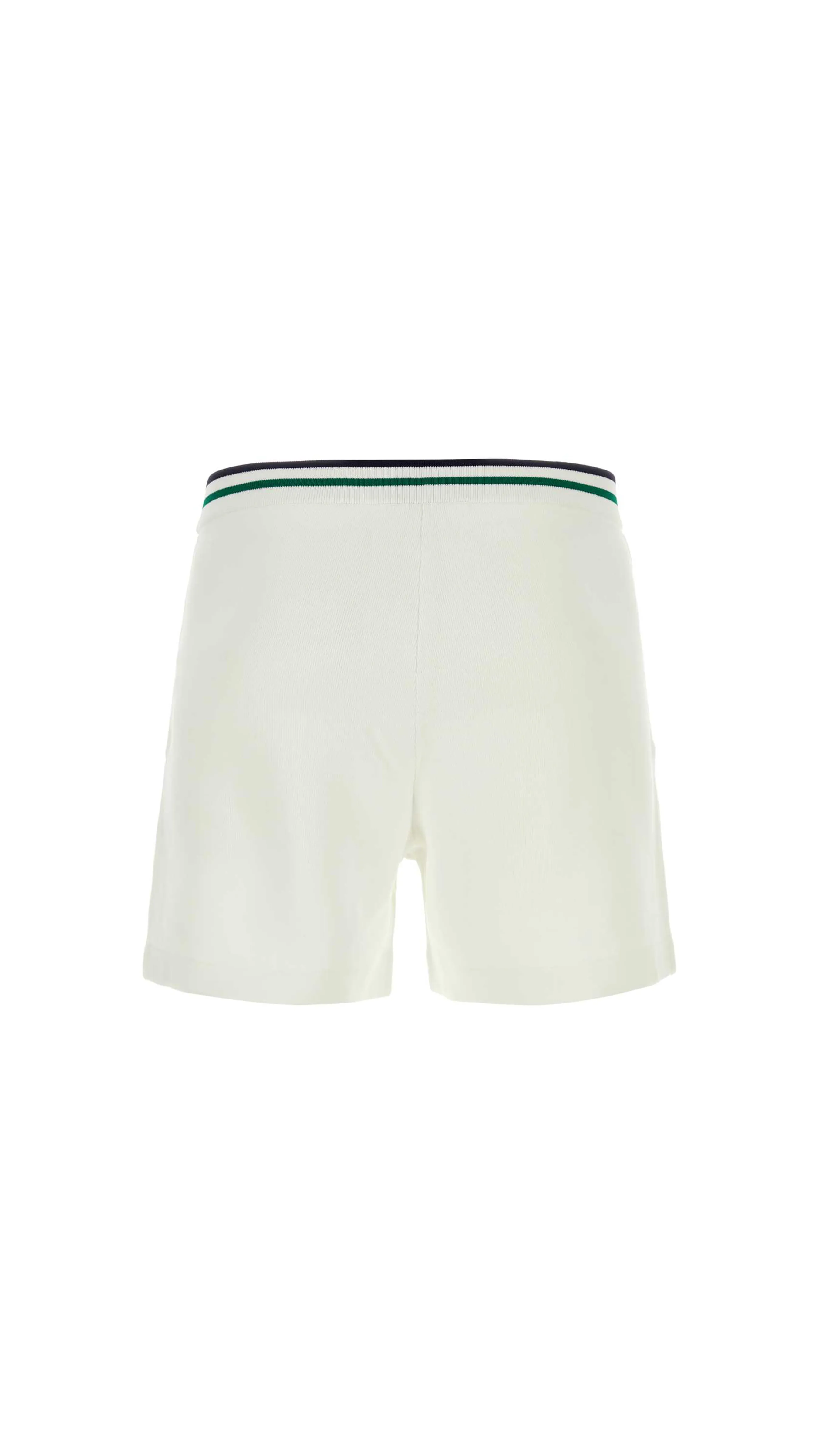 Striped Tennis Knit Shorts - White