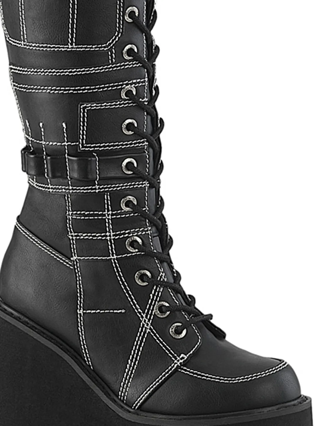 SWING-260 - BLACK VEGAN LEATHER - US SIZE 9