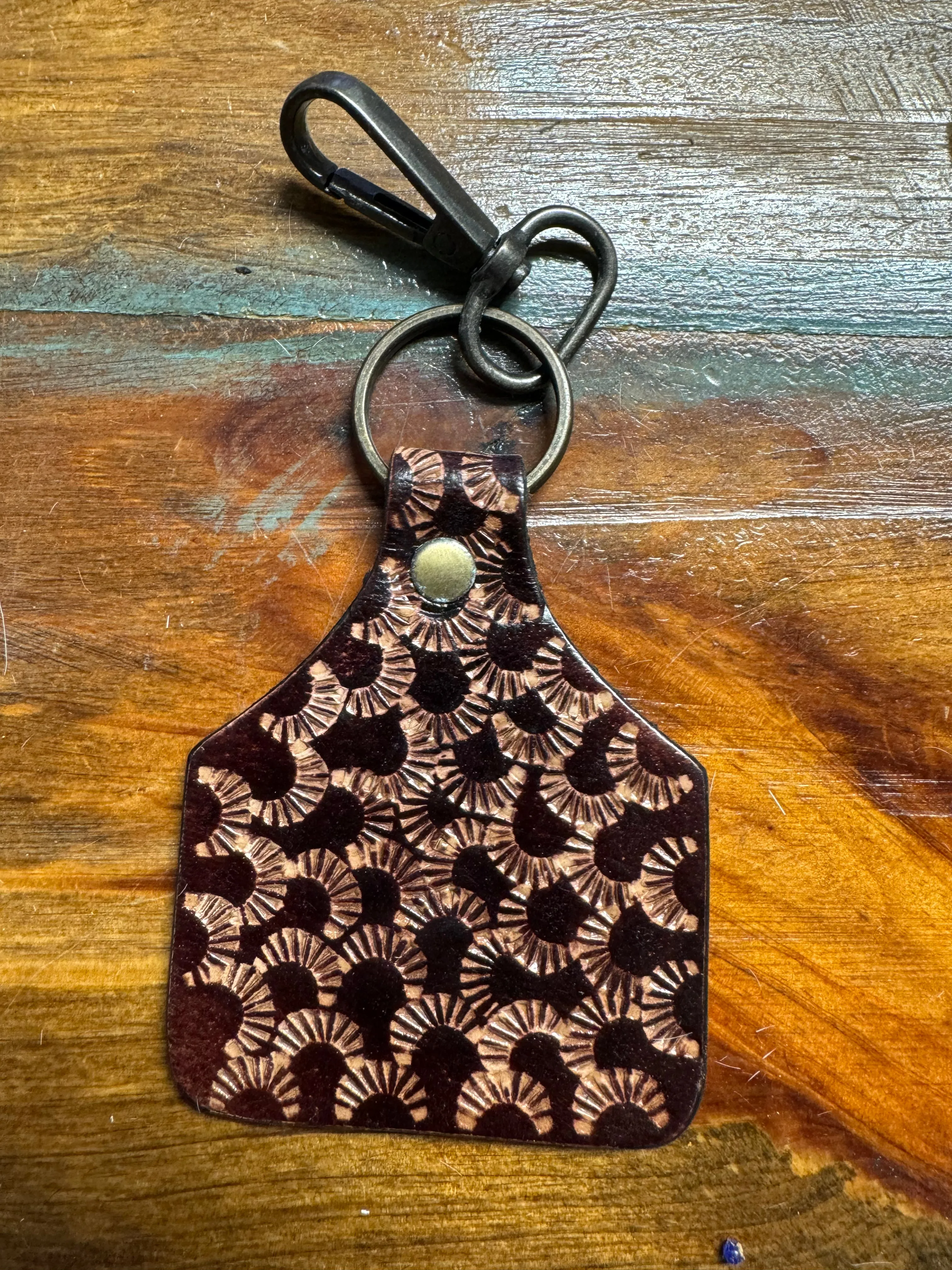 Tooled Leather Keychains