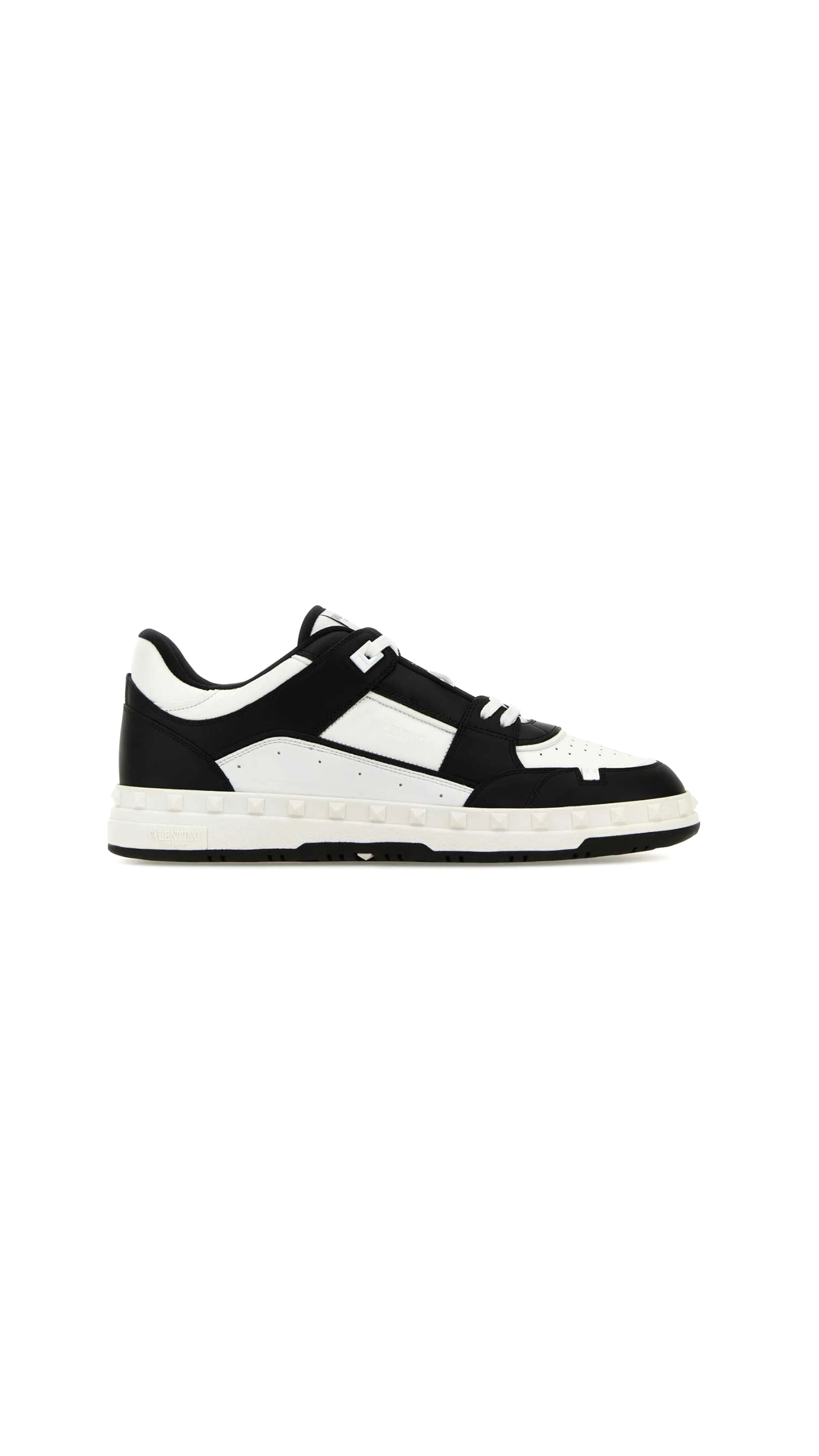 Two-tone Leather Freedots sneakers  - Black/White