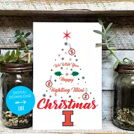 University of Illinois Christmas Tree Card - Digital Download